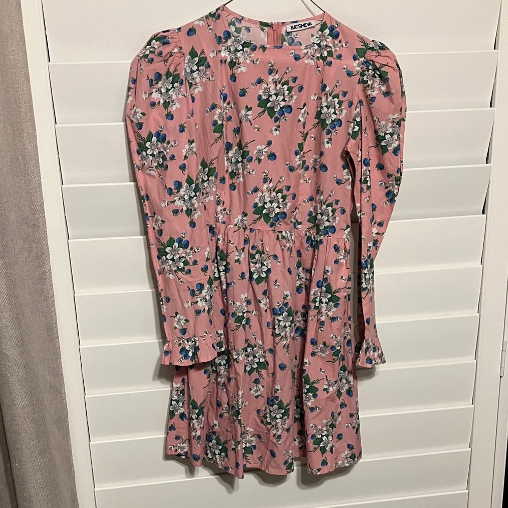 Batsheva Pink and Blue Floral Dress